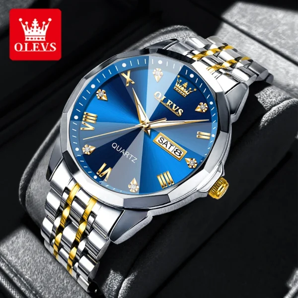 OLEVS 9931 Top Sale Men's Watches Fashion Trend Quartz Wristwatch Original Waterproof Stainless Steel Watch for Man Date Week 2