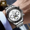 OLEVS 6654 Luxury Mens Watch Chronograph Automatic Mechanical Wristwatch Waterproof Luminous Top Brand Watch for Man Date Sport 5
