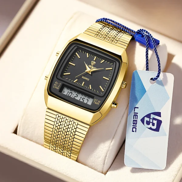LIEBIG Luxury Outdoor Sports Week Waterproof Digital Wristwatches Dual Display Time Quartz Watches For Men Women Fashion Relojes 1