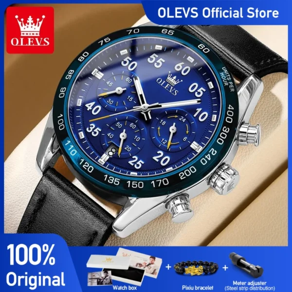 OLEVS TY703 Mens Watch Fashion Casual Original Quartz Watch for Man Chronograph Waterproof Luminous Date 24 Hour Display  New 1