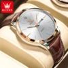 OLEVS Fashion Business Brand Original Men Watches Leather Strap Trend Week Calendar Quartz Watch Luminous Waterproof 43mm Dial 3