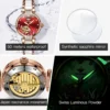OUPINKE NO:3211 Women Watch Ceramic Strip Waterproof Bracelet Watch Box Set Automatic Mechanical Watch Hollow Deer Diamond Dial 5