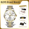 OLEVS 7061 Mens Watch Original Automatic Mechanical Watch Large Dial Waterproof Luminous Reloj Dual Calendar Watches Luxury Men 2