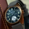 NEW Seizenn W10 WW2 Field Watch Retro Arrow Pilot Watch Men Mechanical Manual Hand Wind Luminous Merkur CUSN8 Bronze Turtle Case 4