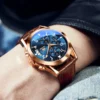 OLEVS Luxury Men's Watches Waterproof Luminous Quartz Wrist watch Leather Date Sports Top Brand Male Watch for Men Relogio 5