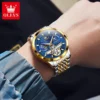 OLEVS Luxury Brand Men's Watches Luminous Waterproof Fully Automatic Mechanical Watch Starry Sky Dial Moon Phase Hollow Out 2