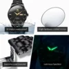 OLEVS 7061 Mens Watch Original Automatic Mechanical Watch Large Dial Waterproof Luminous Reloj Dual Calendar Watches Luxury Men 5