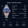 LIEBIG Luxury Movement Quartz Watches Fashion Business Time Watch Waterproof Stainless Steel Strap Wristwatches For Men Women 6