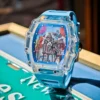 Men Mechanical Watch Transparent Case Silicone strap Luminous Calendar Wrist Watches Leisure Sports Style watches for Men 3
