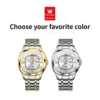 OLEVS Men's Watches Original Dual Calendar Waterproof Stainless Steel Automatic Mechanical Watch Fashion Diamond Scale Man Watch 6