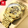 OLEVS 9901 Mens Watches Original Fashion Luxury Hollowing Automatic Mechanical Watch Waterproof Luminous Watch For Man Freebie 1