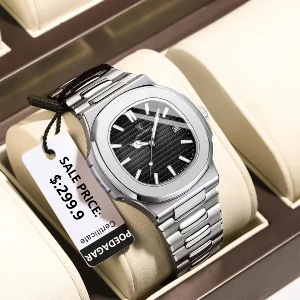 POEDAGAR Top Luxury Brand Man Watch Sports Waterproof Luminous Date Men Wristwatch Square Dial Quartz Men's Watches High Quality 1
