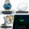 OLEVS Fashion Business Simple Men's Watches Calendar Week Trend Automatic Mechanical Watch Luminous Waterproof Brand Wristwatch 5