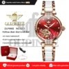 OUPINKE NO:3211 Women Watch Ceramic Strip Waterproof Bracelet Watch Box Set Automatic Mechanical Watch Hollow Deer Diamond Dial 1
