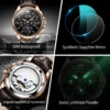 OUPINKE Men's Watches Luxury Automatic Mechanical Wirstwatch Moon Phase Sapphire Multifunctional Watch for Man Leather Bracelet 6