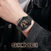 SKMEI Mechanical Watch Men Automatic Watch Quartz Waterproof Hollow Art Strainless Steel Strap montre homme Fashion Clock 9184 3