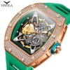 ONOLA Luxury Fashion Watch Hollow Out Fully Automatic Waterproof Men's Mechanical Watch With Diamond 1