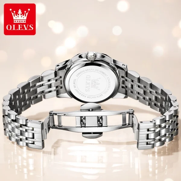 OLEVS Original Waterproof Men's Watches Digital Mirror Quartz Watch for Man Luminous Stainless Steel Wristwatch Male Date Week 2
