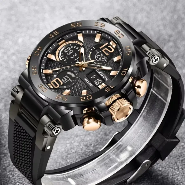 FOXBOX Mens Digital Watch Military Sports Swimming Watches Fashion Waterproof Dual display Wristwatch Men Relogios Masculino+BOX 2