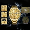OLEVS Men's Watches Top Brand Luxury Watch for Men Original Waterproof Stainless Steel Chronograph Moon Phase Date Rota Dial 4