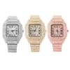 New Iced Out Women Men Watch Square Diamondd Black Numbers Quartz Luxury Hip Hop Wrist Watches Roman Clock Relogio Masculino 5
