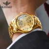 OUPINKE High Quality Men's Watches Waterproof Tungsten Steel Strip Automatic Mechanical Watch Conceptual Hollowing Out Skeleton 3