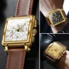 OLEVS Men's Top Brand Square Quality Quartz Wristwatch Chronograph Waterproof Original Watch for Man Luminous Date Luxury 3