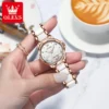 OLEVS Top Brand Luxury Ceramic Mechanical Watch for Women Fashion Diamond Bracelet and Necklace Set Automatic Watch for Women 5