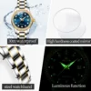 OLEVS 2024 New Luxury Diamond Dial Mechanical Watch for Women Fashion Elegant Ladies Dress Bracelet Automatic Wristwatches Women 2