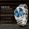 OLEVS Men‘s Watches Gold Original Quartz Wristwatch Waterproof Luminous Watch for Male Rhombus Mirror Date Week Luxury Dress 5
