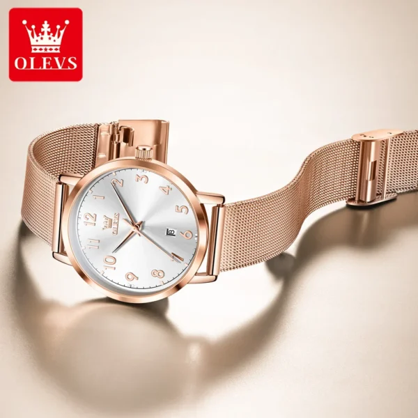 OLEVS 5653 Brand Fashion Women's Watch Arabic Numeral Scale Waterproof Date Quartz Watch for Lady Simple Classic Original Watch 1