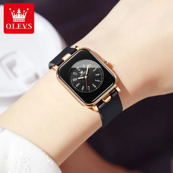 OLEVS Women's Watches Fashion Simple Small Wristwatch Top Brand Original Watch for Ladies Waterproof Luminous Silicone Strap 2