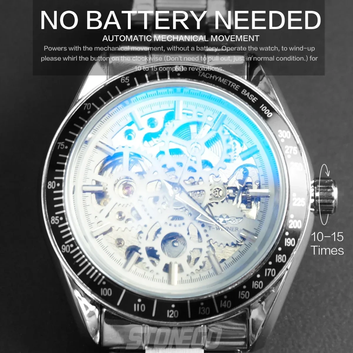 Women’s Automatic Mechanical Skeleton Watch Self-Winding Gold Plated Dress Watch Water Resistant Luxury Timepiece 5