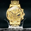 OLEVS Original Brand Luxury Men's watches Fashion High Grade Quartz Watch New Concept Design Stainless Steel Strap Wristwatch 4