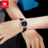 OLEVS Original Brand Fashion Women's watches Starry Sky Dial Quartz Watch for Ladies Elegant Waterproof Bracelet Gift Box Set 3