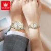 OLEVS Top Brand Couple watch Calendar Waterproof Luminous Quartz Watch for Men's and Lady's Original Fashion Lover's Watches 3