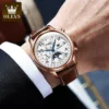 OLEVS Men's Watches Luxury Business Original Automatic Mechanical Wristwatch Seven Hands Complete Calendar Moon Phase Week Reloj 3