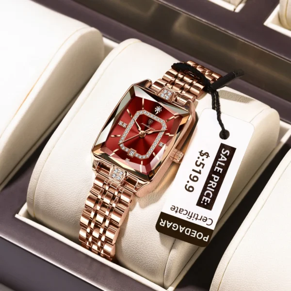 POEDAGAR Top Elegant Women Wristwatch Waterproof Date Ladies Watch Stainless Steel Rectangle Quartz Women's Watches Female Reloj 1