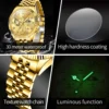OLEVS Brand Luxury Original Men's Watches Waterproof Moon Phase Quartz Watch Luminous Gold Stainless Steel Strap Male Wristwatch 5