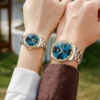 OLEVS Top Brand Couple Watches Fashion Trend Original Quartz Watch for Lover Waterproof Luminous Date His and Her Watches New 4