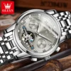 OLEVS Top Luxury Brands Men's Watches Waterproof Fully Automatic Mechanical Watch Year Month Day Hollow out Design Male Watch 4