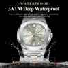 POEDAGAR Luxury Military Man Watch Square Waterproof Luminous Date Week Men Watch Stainless Steel Quartz Men's Watches Reloj+box 3