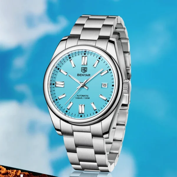 BENYAR New Luxury Automatic Watch 10Bar Waterproof Stainless Steel Men Mechanical Wristwatches Sports Diving Watch for Men 1