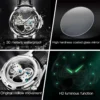 OLEVS Men's Watches Automatic Mechanical Watches Waterproof Leather Strap Top Luxury Men Wristwatch Luminous Gift Box Watch Men 6