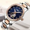 CARNIVAL Brand Skeleton Watch Ladies Luxury Sapphire Automatic Movement Mechanical Wristwatches Waterproof for Women Reloj Mujer 1