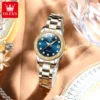 OLEVS 2024 New Luxury Diamond Dial Mechanical Watch for Women Fashion Elegant Ladies Dress Bracelet Automatic Wristwatches Women 4