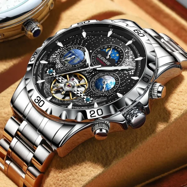 GLENAW Design Mens Watches Top Brand Luxury Fashion Business Automatic Watch Men's Waterproof Mechanical Watch Montre Homme 2
