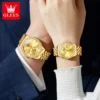 OLEVS Luxury Couple Watches Top Brand Original Quartz Watch for Man Waterproof Luminous Date Stainless Steel Classic Fashion 4