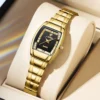 New Womens Watch Luxury Stainless Steel Quartz Golden Wristwatches Women Fashion Waterproof Calendar relogio masculino Clock 1