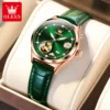 OLEVS Luxury Brand Women Mechanical Watch Leather Strap Waterproof Simple Fashion Ladies Automatic Wristwatch Relojes Para Mujer 1